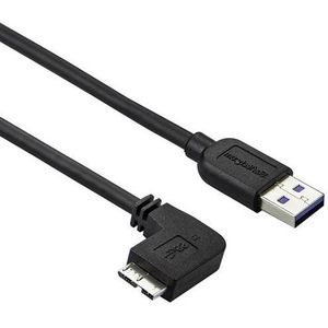 Startech 3ft Slim Left-angle Micro Usb 3.0 Cable 1m Usb A Micro-usb B Zwart