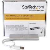 StarTech.com 4-Port USB Hub, USB A naar 4x USB-A Ports, USB 5Gbps, Bus-Powered, Robuust Ontwerp, Compacte USB 3.0 Laptop Hub