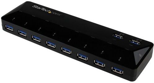 StarTech.com 10-Poorts USB 3.0 Hub met oplaad en sync poort - 5Gbps - 2 x 1.5A poorten