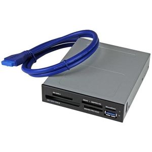 StarTech USB 3.0 interne kaartlezer met UHS-II ondersteuning - SecureDigital/Micro SD/MemoryStick/CF auto... (20-polig), Geheugenkaartlezer, Zilver, Zwart