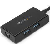 StarTech.com USB 3.0 naar gigabit ethernet netwerk adapter met ingebouwde 2-poorts USB hub