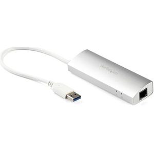 USB 3.0 Hub met Ethernet Adapter - 3 Poorts - Aluminium