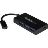 StarTech 4-poorts USB 3.0 Hub (USB C), Docking station + USB-hub, Zwart