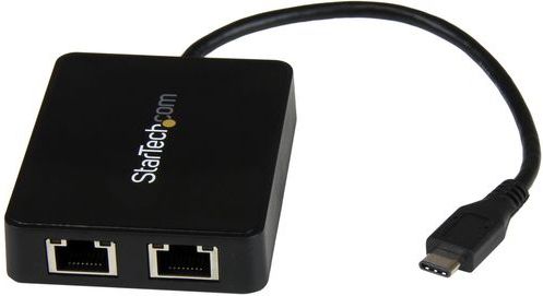 StarTech.com USB-C naar dual Gigabit Ethernet adapter met USB (Type-A) poort