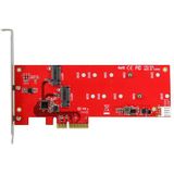 M.2 SSD Controllerkaart - PCI Express - Voor 2 M.2 SATA SSD's