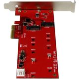 M.2 SSD Controllerkaart - PCI Express - Voor 2 M.2 SATA SSD's