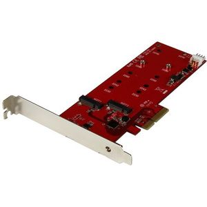 M.2 SSD Controllerkaart - PCI Express - Voor 2 M.2 SATA SSD's