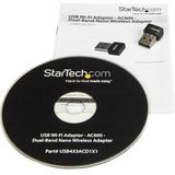 StarTech USB DUAL-BAND WI-FI ADAPTER (USB 2.0), Netwerkadapter, Zwart