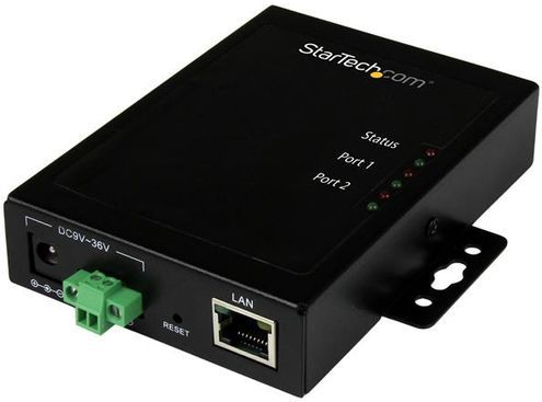StarTech.com 2 Poorts Serieel naar IP Ethernet apparaatserver RS232 metaal en monteerbaar