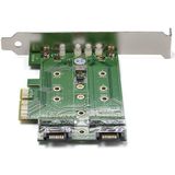 StarTech - 3 Poort M.2 NGFF SSD Kaart Adapter - PCIe 3.0 - Zwart