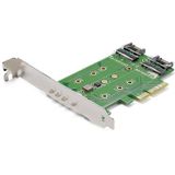 StarTech - 3 Poort M.2 NGFF SSD Kaart Adapter - PCIe 3.0 - Zwart