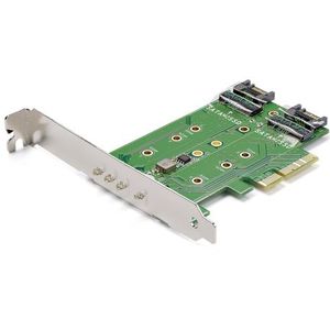 StarTech - 3 Poort M.2 NGFF SSD Kaart Adapter - PCIe 3.0 - Zwart