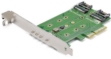 StarTech - 3 Poort M.2 NGFF SSD Kaart Adapter - PCIe 3.0 - Zwart