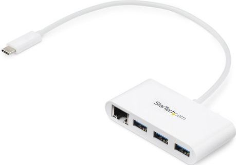 StarTech.com 3-poorts USB 3.0 Hub met Gigabit Ethernet - 5Gbps - USB-C - wit