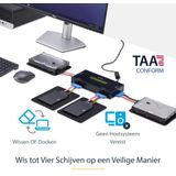 StarTech - Harde Schijf Wisser - 4-bay - Voor 2.5 of 3.5 inch SATA Schijven