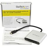 StarTech.com USB 3.0 Flash geheugen multi kaartlezer/schrijver met USB-C - SD, microSD, CompactFlash