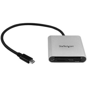 StarTech USB 3.0 kaartlezer met USB-C - SD, MicroSD, CompactFlash geheugenkaartlezer met USB-C kabel (USB-C), Geheugenkaartlezer, Zilver, Zwart