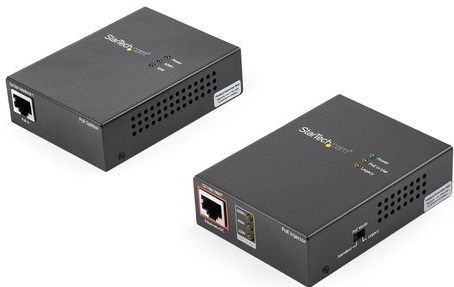 StarTech.com 1 Port Gigabit PoE Injector & Splitter Kit, 60W High Power over Ethernet Injector 100m/12-24V DC Splitter 802.3bt Midspan Single Port Ultra PoE LAN/RJ45 Security/Monitoring