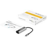 StarTech.com 2.5GbE USB C naar Ethernet Adapter NBASE-T NIC, USB 3.0 Type C 2.5/1 Gigabit/100 Mbps Multi Speed Netwerk, USB 3.1 Laptop naar RJ45/LAN, Thunderbolt 3 Compatibel, MacBook Pro Surface