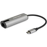 StarTech.com 2.5GbE USB C naar Ethernet Adapter NBASE-T NIC, USB 3.0 Type C 2.5/1 Gigabit/100 Mbps Multi Speed Netwerk, USB 3.1 Laptop naar RJ45/LAN, Thunderbolt 3 Compatibel, MacBook Pro Surface