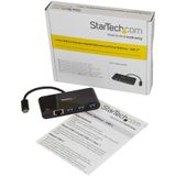 StarTech.com 3 poorts USB 3.0 hub met Gigabit Ethernet en Power Delivery - 5Gbps - USB-C