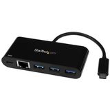 StarTech.com USB-C naar Ethernet adapter met 3 poorts USB 3.0 hub en Power Delivery