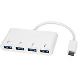 StarTech.com 4 Port USB-C Hub met 4x USB-A Ports (USB 3.0 SuperSpeed) - USB Bus Powered - USB-C nar USB-A Laptop Adapter Hub - USB 3.2 Gen 1 (5Gbps) Type-C Hub - Wit