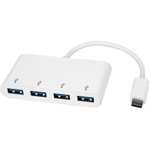 StarTech.com 4 Port USB-C Hub met 4x USB-A Ports (USB 3.0 SuperSpeed) - USB Bus Powered - USB-C nar USB-A Laptop Adapter Hub - USB 3.2 Gen 1 (5Gbps) Type-C Hub - Wit