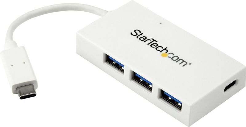 StarTech USB-C Hub 4 Poorten (USB-C, 4 Havens), Docking station + USB-hub, Wit