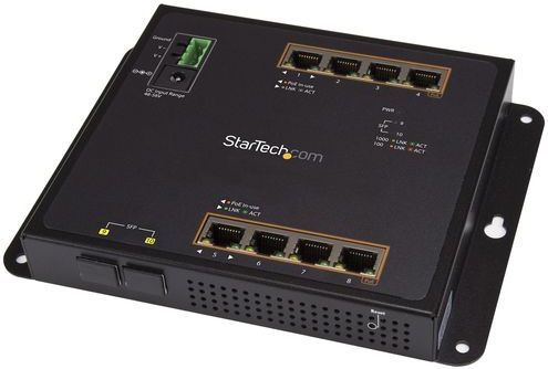 StarTech.com Industrial 8 Port Gigabit PoE+ Switch met 2 SFP MSA Slots - 30W - Robuuste GbE L2 Managed Switch - Rugged High Power Gigabit Ethernet Netwerk Switch IP-30/-40C tot +75C