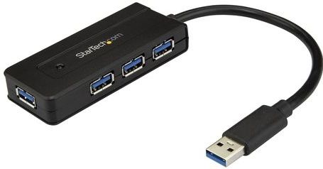 4-poorts USB 3.2 Gen 1 Hub - Zwart - Compact - Inclusief Voedingsadapter