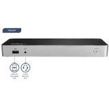 StarTech.com USB C Dock, Dual Monitor HDMI & DisplayPort 4K 30Hz, USB Type-C Laptop Docking Station, 60W Power Delivery, SD, 4 ports USB-A 3.0 Hub, GbE, Audio, Thunderbolt 3 Compatibel