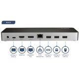 StarTech.com USB C Dock, Dual Monitor HDMI & DisplayPort 4K 30Hz, USB Type-C Laptop Docking Station, 60W Power Delivery, SD, 4 ports USB-A 3.0 Hub, GbE, Audio, Thunderbolt 3 Compatibel