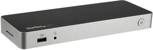StarTech.com USB C Dock, Dual Monitor HDMI & DisplayPort 4K 30Hz, USB Type-C Laptop Docking Station, 60W Power Delivery, SD, 4 ports USB-A 3.0 Hub, GbE, Audio, Thunderbolt 3 Compatibel