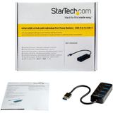 StarTech.com 4 Port USB 3.0 Hub - USB-A naar 4x USB 3.0 Type-A met 1x On/Off Switch per Poort - SuperSpeed USB 3.2 Gen 1 (5Gbps) - USB Bus Powered - Compact - 25cm Kabel