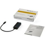 StarTech.com 4 Port USB-C Hub - USB-C naar 4x USB 3.0 Type-A met Individuele On/Off Port Switches - SuperSpeed USB 3.2 Gen 1 (5Gbps) - USB Bus Powered - Mobiel ontwerp - 25cm Kabel