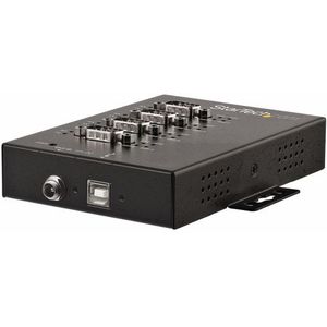 StarTech.com 4 Port Seriële USB Hub naar RS-232/422/485 Adapter, Industriële USB 2.0 naar DB9 Serial Converter Hub, IP30 Rated, Din Rail Monteerbare Metalen Seriële Hub, 15 kV ESD Bescherming