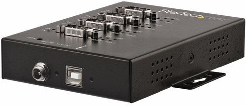 StarTech.com 4 Port Seriële USB Hub naar RS-232/422/485 Adapter, Industriële USB 2.0 naar DB9 Serial Converter Hub, IP30 Rated, Din Rail Monteerbare Metalen Seriële Hub, 15 kV ESD Bescherming
