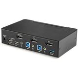 StarTech.com 2 Port DisplayPort KVM Switch, 4K 60Hz, Single Display, Dual Port UHD DP 1.2 USB KVM Switch met Geïntegreerde USB 3.0 Hub & Audio, Dell HP Apple Lenovo, TAA Compliant