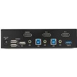 StarTech.com 2 Port DisplayPort KVM Switch, 4K 60Hz, Single Display, Dual Port UHD DP 1.2 USB KVM Switch met Geïntegreerde USB 3.0 Hub & Audio, Dell HP Apple Lenovo, TAA Compliant