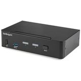 StarTech.com 2 Port DisplayPort KVM Switch, 4K 60Hz, Single Display, Dual Port UHD DP 1.2 USB KVM Switch met Geïntegreerde USB 3.0 Hub & Audio, Dell HP Apple Lenovo, TAA Compliant