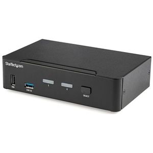 StarTech.com 2 Port DisplayPort KVM Switch, 4K 60Hz, Single Display, Dual Port UHD DP 1.2 USB KVM Switch met Geïntegreerde USB 3.0 Hub & Audio, Dell HP Apple Lenovo, TAA Compliant