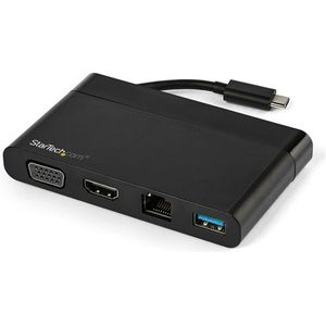 StarTech.com USB C-Multiport Adapter Hub met HDMI, VGA, Gigabit Ethernet & USB 3.0 - USB-C naar 4K HDMI of 1080p VGA Mini Docking Station - USB Type-C Travel Dock voor USB-C Laptops