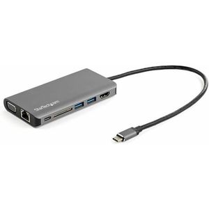 StarTech.com USB C Multiport Adapter, USB-C Mini Travel Dock with 4K HDMI or 1080p VGA, 3x USB 3.0 Hub, SD, GbE, Audio, 100W PD Pass-Through, Portable Docking Station for Laptop/Tablet - USB 3.0 Mini Dock - Dockingstation - USB-C - VGA, HDMI - 1GbE