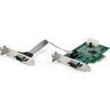 RS232 PCI Express Adapterkaart - 2 Poorten - Low-Profile - Compatibel met Windows en Linux