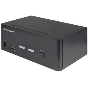 StarTech.com 2 Port Dual Monitor KVM HDMI Switch, 4K 60Hz Ultra HD HDR, Desktop Hub 4K HDMI 2.0 KVM Schakelaar met 2x USB 3.0 (5Gbps) & 4x USB 2.0 HID, Audio, Hotkey Switching, TAA