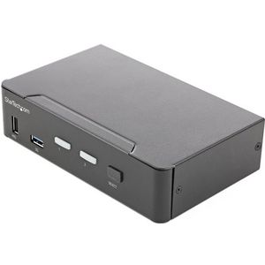 StarTech.com 2 Port Single Monitor KVM HDMI Switch, 4K 60Hz Ultra HD HDR, Desktop Hub 4K HDMI 2.0 KVM Schakelaar met 2x USB 3.0 (5Gbps) & 4x USB 2.0 HID, Audio, Hotkey Switching, TAA