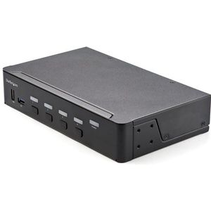 StarTech.com 4 Port Single Monitor KVM HDMI Switch, 4K 60Hz Ultra HD HDR, Desktop Hub 4K HDMI 2.0 KVM Schakelaar met 2x USB 3.0 (5Gbps) & 4x USB 2.0 HID, Audio, Hotkey Switching, TAA