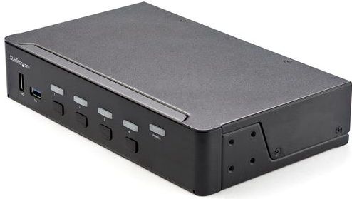 StarTech.com 4 Port Single Monitor KVM HDMI Switch, 4K 60Hz Ultra HD HDR, Desktop Hub 4K HDMI 2.0 KVM Schakelaar met 2x USB 3.0 (5Gbps) & 4x USB 2.0 HID, Audio, Hotkey Switching, TAA