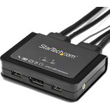 StarTech.com 2-poorts USB 4K 60Hz DisplayPort KVM switch met geïntegreerde kabels